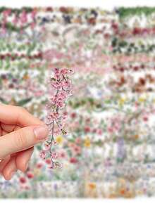 56PCS,Strip Flowers Transparent Stickers,PET Material,Creative And Aesthetic Design Sticker,Suitable For Mobile Phone Cases, Tablets, Laptops, Suitcases, Cars, Notebooks, Helmet, Guitar, Skateboard, Storage Box,Computer - 56 Pieces - View 8