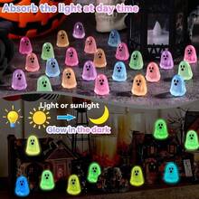1/50pcs Halloween Ghost Figurines, Glowing Ghost Models, Ghost Decorations, Luminous, Halloween Ghost Decor, Suitable For Fairy Garden, Outdoor Landscape, Halloween Party Decoration - Multicolor - View 5