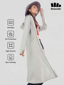Beneunder Women's Cooling Sun-Protective Jacket (Long Length) AL902 - Light Grey - View 1