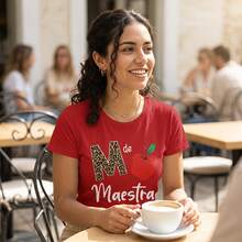 Women's T-Shirt With Colorful Hummingbird And Flower Design - Red - View 6