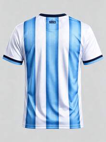 Men's Customized Argentina Football Jersey, Round Neck Quick-Dry Lightweight Breathable Football Shirt, Customizable Name And Number, Suitable For Training, Casual Sports, Great Gift - Blue and White - View 5