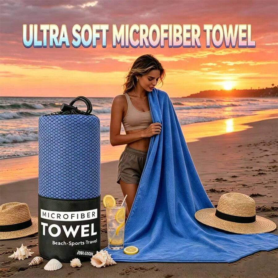 High Quality Microfiber Towel Premium Quick Dry Ultra 5 Sizes Absorbent Towel `` Portable Bag For Gym Yoga Beach Camping Travel - Multicolor - View 1