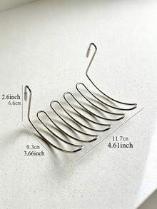 5pcs/1set Stainless Steel Kitchen Sink Edge Hanging Drain Rack, Drill-Free Multi-Function Storage Basket, Utensil And Knife Holder, Space-Saving Kitchen Countertop Organizer Rack, Suitable For Storing Sponges, Dishcloths And Kitchen Accessories - Silver - View 3
