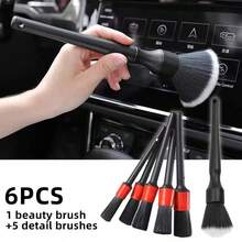 7/6/4/3pcs Soft Bristle Car Interior Cleaning Brush Set, Suitable For Interior/Exterior Cleaning, Wheels, Dashboard, Surfaces, Air Vents, Multi-Function Brushes, Suitable For Cars, Motorcycles - A - View 3