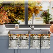 2/4/48pcs Autumn Series Iron Bucket Sunflower Pumpkin Pattern Printed Kitchen Towels - Super Soft, Highly Absorbent Polyester Tableware And Hand Towels, Perfect For Holiday Decor, Kitchen Decor, Party Decor. - Multicolor - View 15