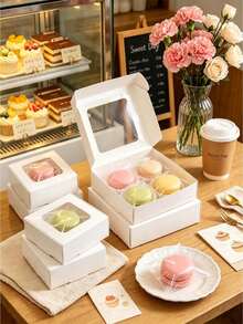 10pcs/20pcs/30pcs Candy Boxes, Cookie Boxes With Window Gifts Boxes, Handmade Soap Boxes, Suitable For Homemade Soaps, Jewelry, Party Favors Packaging - Paper - View 12