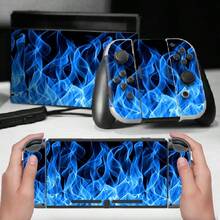Full Coverage Vinyl Protective Film Compatible With Switch OLED, Handheld Controller Full Set Stickers, Waterproof, Wear-Resistant, Easy Removal Without Residue - View 1
