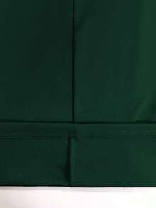 3pcs Women Casual Solid Color Outfit Set: Jacket/Cardigan + Round Neck Sleeveless Top + Elastic Waist Straight Leg Pants Elegant - Dark Green - View 9