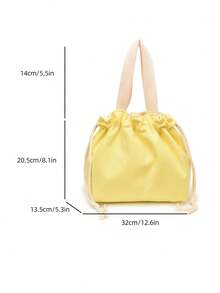 Fashionable Colorful Drawstring Bucket Bag - Yellow - View 10