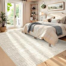 Modern Washable Solid Kitchen Printed Area Rug Easy To Clean Home Aesthetic Decor Carpet Stain Resistant Non Shedding Floorcover Low Pile Soft Entrance Runner Rug Non Slip Bordered Mat Throw Rug For Living Room Dinning Room Bathroom Bedroom Laundry - 米棕色 - 查看 2