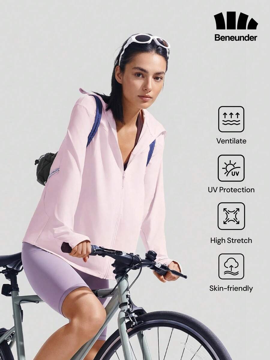 Beneunder Women's Cooling Sun-Protective Jacket (Loose Fit) AL010 - Pink - View 1
