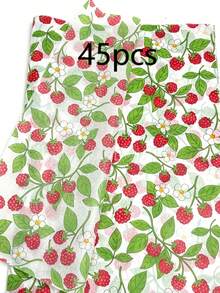 30/45/60/100 Sheets Hand-Painted Raspberry Print Pattern Tissue Paper, Suitable For DIY Crafts, Party Gifts, Bouquet Wrapping, Clothing Packaging And Birthday Gift Decoration - Hand-painted Raspberry Print - View 7
