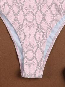 Women's Light Blue Floral Plaid Spaghetti Strap Swimsuit, Sweet Girl Vacation Style 2-Piece Bikini, 2026 Spring/Summer Beach Style - Multicolor - View 4