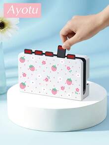 Ayotu Cartoon Strawberry & Dot & Flower Pattern Game Console Shell And Accessories Compatible With Switch/Switch OLED/Switch Lite, Includes Protective Case, Storage Bag, Dock Shell, Controller Protective Cover And More Styles To Choose From, Back To School Gift/Birthday Gift/Anniversary Gift. - View 22