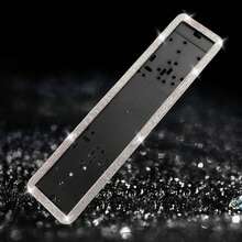 1pc Shiny Crystal Rhinestone European Style License Plate Frame, Stainless Steel Rust-Proof License Plate Holder, Suitable For Tesla SUV Car Truck, Universal Russian Standard Size, Luxury Women's Car Accessory, Holiday And New Car Gift - Multicolor - View 6