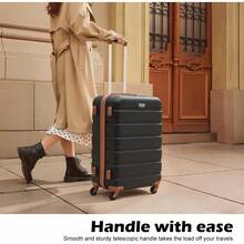 Luggage Set, Lightweight Durable Hardshell, 3 Piece, Apricot Black | Suitcase Set With 360° Spinner Wheels, TSA-Approved Lock, C - Apricot Black - View 2