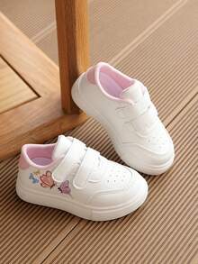 1 Pair Girls' 2026 Spring/Autumn New Cartoon White Casual Skate Shoes, Sneakers - Pink - View 5