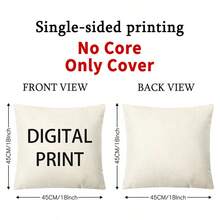 1/4pcs Linen Printed Square Pillow Case, Christmas Cartoon Character Pattern Pillow Case (Pillow Insert Not Included), Skin-Friendly Material, Bedding, Suitable For Daily Living Room, Bedroom, Sofa, Car, All-Season Pillow Case, Holiday Gift - Multicolor - View 2