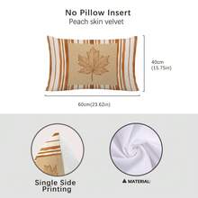 1pc Minimalist Autumn Striped Maple Leaf Cushion Cover, Single-Sided Printed Peach Skin Velvet Material, 30*50/40*60CM Pillowcase Suitable For Room Decoration, Modern Minimalist Sofa Living Room Decor, Party Decoration, Gift Giving - Multicolor - View 11