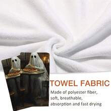 2/4/48pcs Halloween Series Ghost Restaurant Eating Pizza Pattern Printed Kitchen Towels - Ultra Soft, Highly Absorbent Polyester Tablecloths And Hand Towels, Perfect For Holiday Decor, Kitchen Decor, Party Decor. - Multicolor - View 6