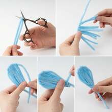 834pcs Blue Floral Crafting Set, Plush Chenille Stems, Petals, Stems, Tape, Ribbons, With Video Tutorial, DIY Floral Arrangement, Wedding Bouquet And Handmade Gift Projects Creative Craft Materials, Mother's Day, Valentine's Day Creative Gift - Blue Series - View 5
