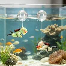 2件組發光潛水員魚缸裝飾品，可愛防水樹脂水下景觀擺飾，螢光水族配件，適用於所有魚缸，創意迷你水生家居桌面裝飾 - 夜光潛水員 - 查看 4