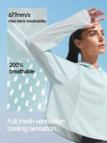 Beneunder Women's Lightweight Poncho-Style Sun-Protective Jacket (Hooded) UL002 - White - View 3