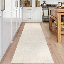 Modern Washable Solid Kitchen Printed Area Rug Easy To Clean Home Aesthetic Decor Carpet Stain Resistant Non Shedding Floorcover Low Pile Soft Entrance Runner Rug Non Slip Bordered Mat Throw Rug For Living Room Dinning Room Bathroom Bedroom Laundry - 米灰色 - 查看 6