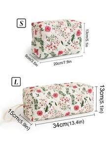 Quilted Floral Hair Dryer Storage Bag, Cute Solid Color Fluffy Makeup Bag, Internal Compartment Fixed Design, Curling Iron Storage Bag, Hair Clip Storage Bag, Makeup Bag, Jewelry Storage Bag, Travel Zipper Small Bag, Multi-Functional Storage Bag With Handle, Hair Dryer Holder, Hair Styling Tool Storage Bag, Styling Tool Bag, Portable Travel Storage Bag, Suitable For Cosmetics, Skincare Products, Curling Irons - Rose-red Flowers - View 13