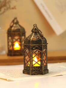 1pc Handheld LED Decorative Lantern, Desktop Decor Small Table Lamp Ornament Prop - Pavilion-style - View 7