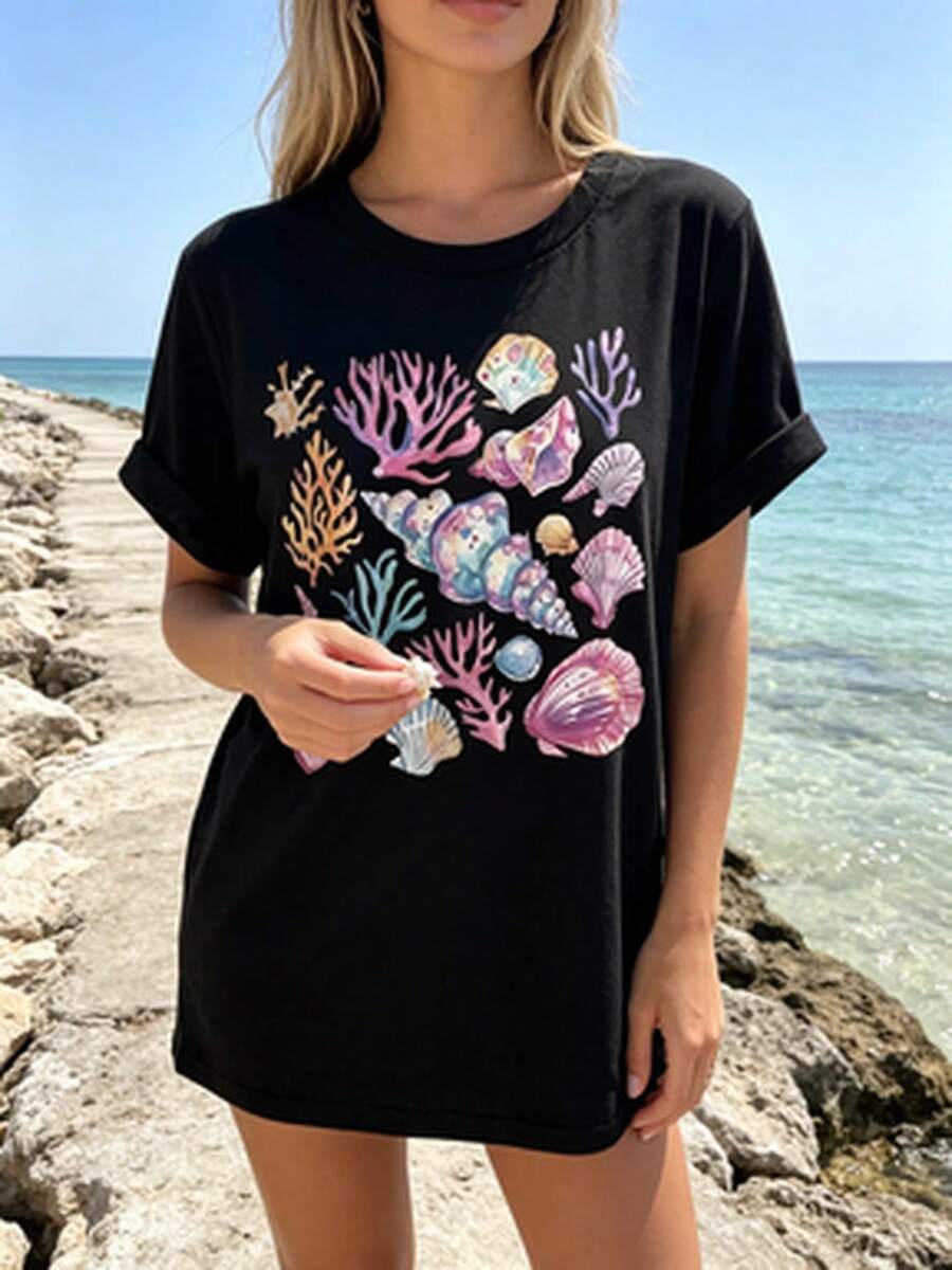 Women T-Shirts - 黑色 - 查看 1