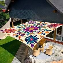1 rèm che nắng ngoài trời họa tiết Mandala phong cách Bohemian màu gradient, dày chống nắng, dễ lắp đặt và cất giữ, phù hợp cho 6 người, dùng cho sân vườn, sân nhà, cạnh hồ bơi (không bao gồm cột) - Nhiều màu - Xem 7