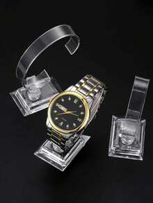 2pcs Transparent Watch Display Stand, Plastic Bracelet Jewelry Display Rack, C-Shaped Watch And Bracelet Storage Display Stand - Multicolor - View 5