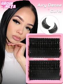 GROINNEYA 256/320PCS Large Capacity Individual Lashes 80-200D Thick Dramatic Lash Clusters 12-26mm Ultra Long Cluster Eyelashes Volume 5D Cluster Lashes For DIY,Single Cluster Eyelashes For Extension,Perfect For Party And Date,Lash Tech Supplies - C - View 8