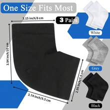 Set de 3 Pares de Calcetines de Gel para Talones, Calcetines Hidratantes sin Dedos para el Cuidado de Talones Secos y Ásperos - Gris - Ver 8
