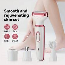 Alat Cukur Listrik Isi Ulang 4-in-1 untuk Wanita, Pencukur Wajah, Hidung, Kaki, Ketiak, Set Kecantikan Basah & Kering, Alat Cukur Listrik Portabel untuk Wanita, Pencukur Bikini - beraneka warna - View 7