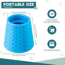 1pc Portable Silicone Pet Shower Head Adapter, Adjustable Water Flow, Fits 16oz To 2L Plastic Soda Bottles, Multi-Function Nozzle, Suitable For Dog And Cat Bathing, Plant Watering, Gardening, Travel And Outdoor, Easy To Install, Lightweight And Washable, Sky Blue - Multicolor - View 6