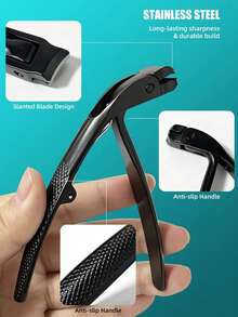 1pc Heavy Duty Steel Long Handle Toenail Clipper, Large Opening Non-Slip Precise Trimming, Suitable For Thick Nails, Ingrown Nails, Suitable For Elderly, Men And Women, Portable Professional Nail Care Tool - A - View 1