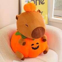 Halloween Pumpkin Capybara Plush Toy, Soft Plush Stuffed Doll, Ghost Pumpkin Doll Pillow, Halloween Party Ornament, Children's Exchange Gift - Multicolor - View 5