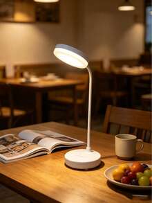 1pc White LED Round Base Desk Lamp, USB Rechargeable LED Desk Lamp, Eye-Protection Reading Light, LED Desk Lamp, Desk Lamp, Rechargeable/Plug-In Optional, 3-Level Adjustable Brightness, Switchable White/Neutral/Warm Light Modes, With Night Light Function, Effectively Protects Eyes, Ideal For Home Office Reading And Learning, Suitable For Dorm, Bedroom, Home, Christmas, Easter, Night Light, Lampshade, Book Light, Bedroom Lighting, Desk Lamp, Reading Light, Reading, Office Supplies, Bedroom, Light, Eye-Protection Reading Light, Battery Capacity 800mAh. - Round Base Table Lamp - View 10