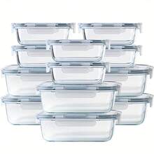 24-Piece Borosilicate Glass Food Storage Set – 12 Clear Bowls + 12 Snap-Fit Lids | Microwave-, Dishwasher-Friendly, Stackable Design | Perfect For Meal Prep, Snacks & Lunch Packing | Heat-Resistant, Non-Porous, Easy-Clean Glass Containers - View 11