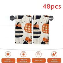 2/4/48pcs Autumn Series Striped Bow Pumpkin Pattern Printed Kitchen Towels - Super Soft, Highly Absorbent Polyester Dishcloths And Hand Towels, Perfect For Holiday Decor, Kitchen Decor, Party Decor - Multicolor - View 14