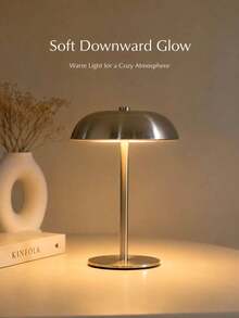 Nordic Cordless Table Lamp, 1200mAh Rechargeable Battery Powered LED Bedside Night Light With 3-Level Touch Dimming, Minimalist Design For Bedroom Living Room Cafe - A - View 1