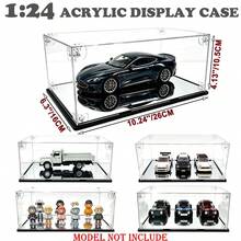 26*16*11cm Clear Acrylic Display Case With Mirror Base, Snap-Together Dustproof Design For Building Block Car Models & Collectible Figures - Clear - View 1
