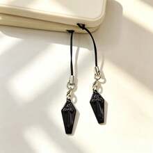 2pcs Black Coffin Pendant Phone Charm - Black - View 4