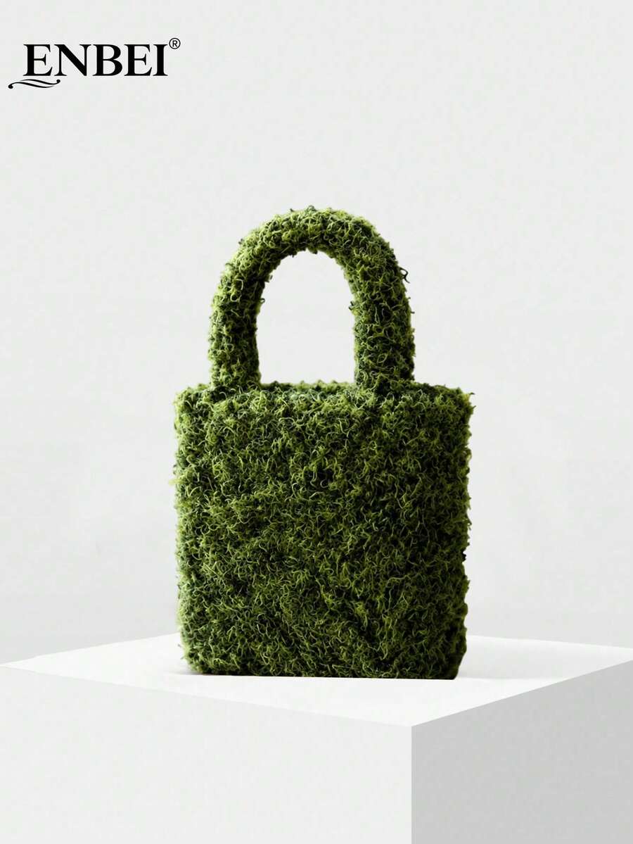 ENBEI 2026 New Vintage Faux Greenery Tote Bag, Beach Bag, Mini Handbag, Bridesmaid Beach Bag, Wedding Gift Bag, Small Bachelorette Party Gift, With Handle, Can Hold Flowers And Greenery, Bridesmaid Candy Bag, Wedding Welcome Bag, Event Souvenir, Wedding Party Favor, Travel Essential - Multicolor - View 1