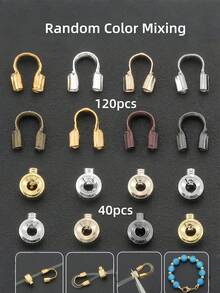 20-320pcs Jewelry Making Embossed Beads, Including DIY U-Shaped Clasps And Pressure Cooker Positioning Buckles, Suitable For Jewelry Making - Multicolor - View 16