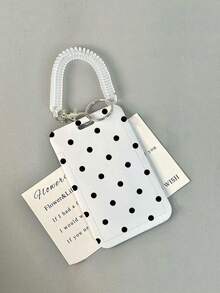 Classic Polka Dot Pattern Card Holder, Suitable For ID Card/Access Card, Gift, Also Suitable For Student ID, Meal Card, Subway Card, Bus Card, Student Pickup Card - Anti-Loss Hard Shell Card Box Card Holder Card Wallet Business Card Holder Credit Card Holder ID Card Holder Women's Card Wallet - Multicolor - View 3