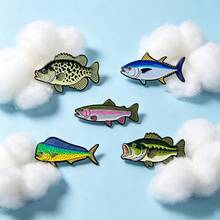 Vintage Game Fish Lapel Enamel Pins And Brooches Badge Pins For Backpacks Bags Backpack Cool Decoration Friend For Gifts - Multicolor - View 9
