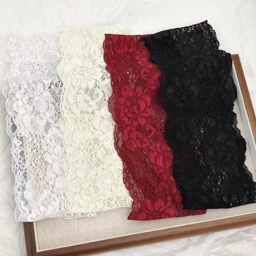 4PCS/1pc European And American Elastic Lace Headband Hairband Cross-Border Hollow Elastic Lace Hairband Hair Accessories - Mixed 4pcs - View 1